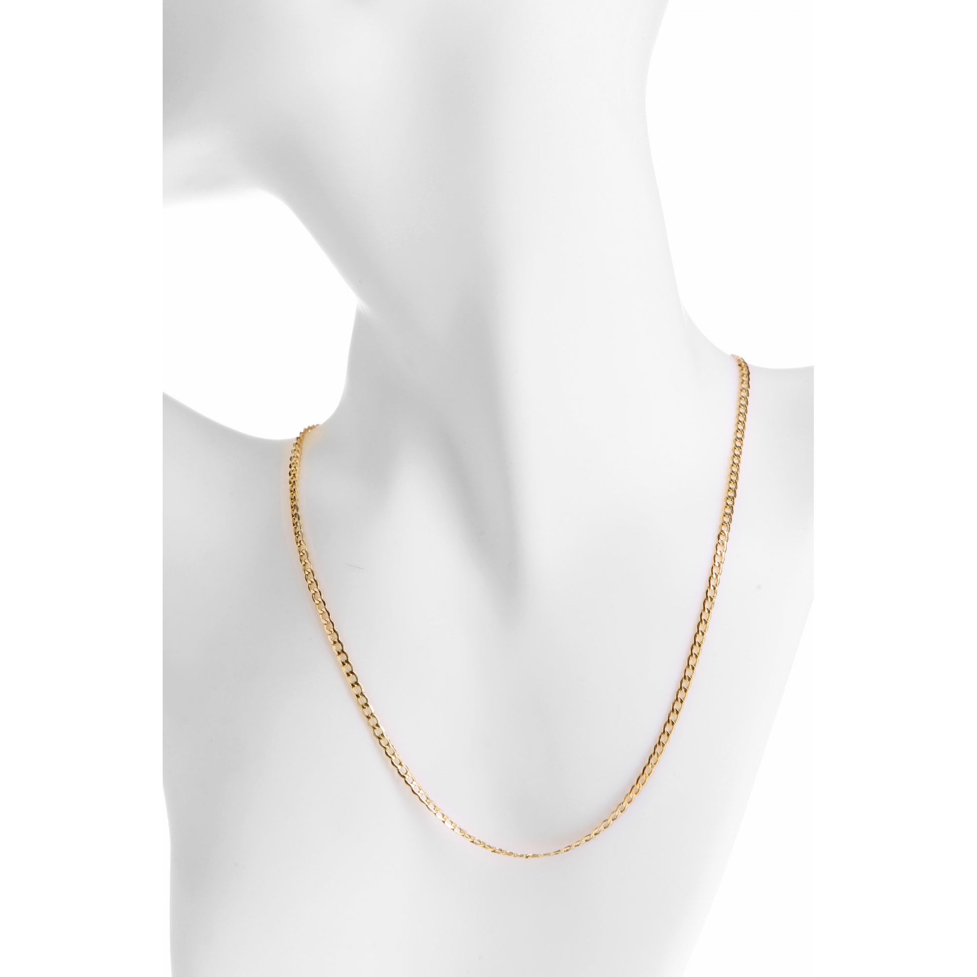 9ct Yellow Gold Hollow Curb Chain Weight of 2.25gr and 20 Inch Length By SPARKLD