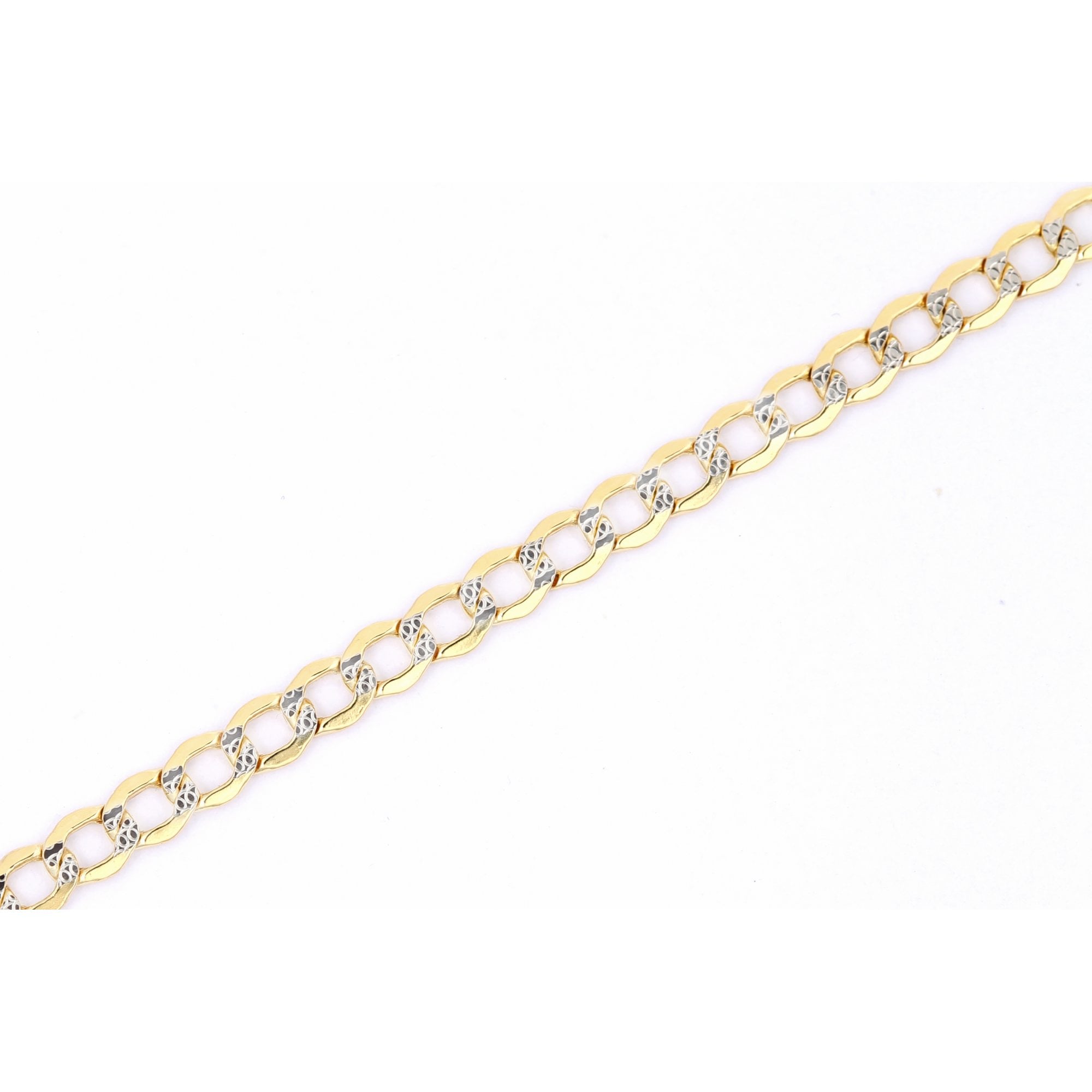 9ct Yellow Gold Hollow Curb Bracelet Weight of 1.6gr and 7.5 Inch Length By SPARKLD