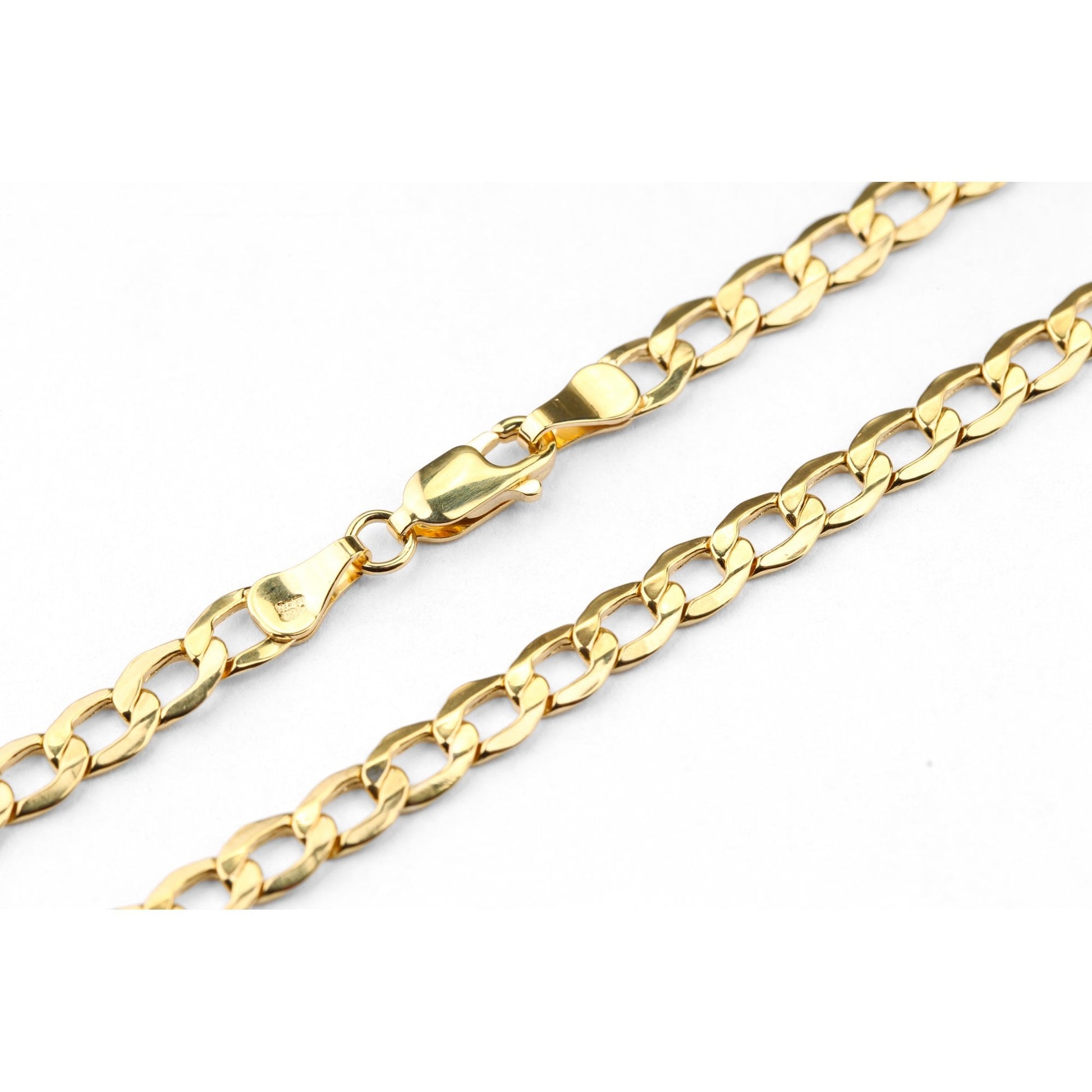 9ct Yellow Gold Hollow Curb Chain Weight of 6.5gr and 24 Inch Length By SPARKLD