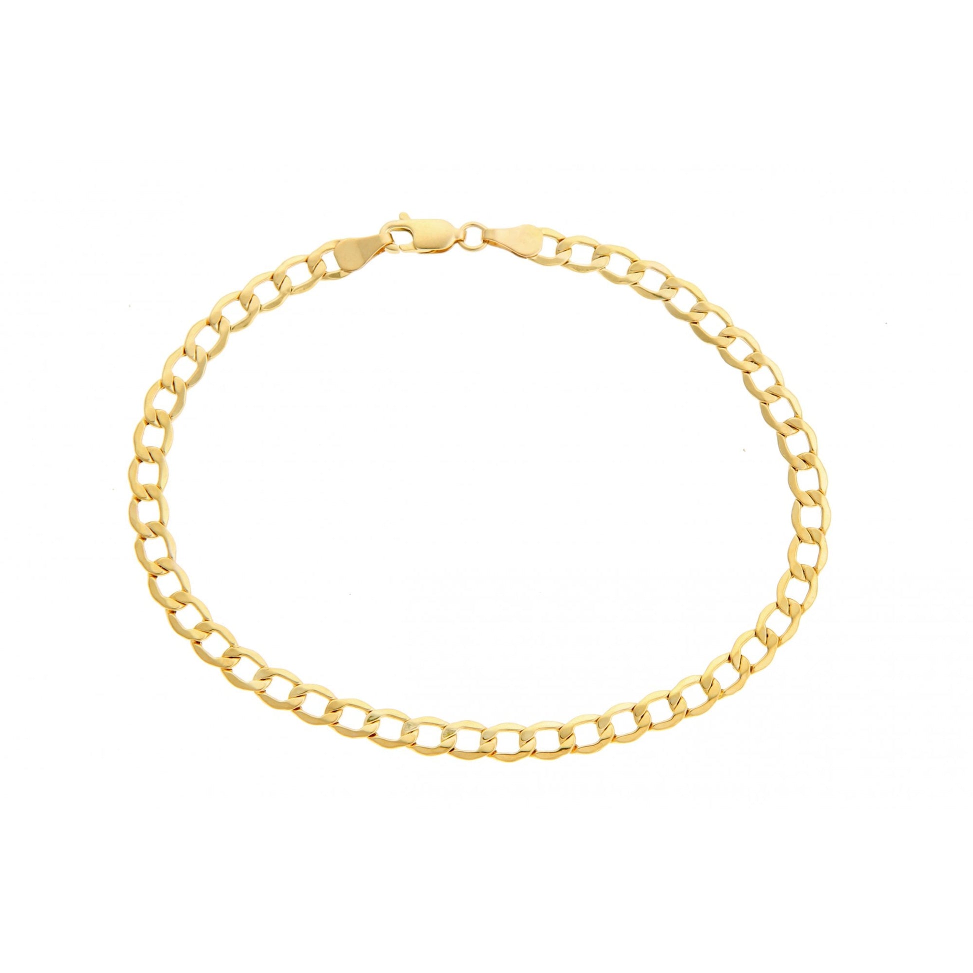 9ct Yellow Gold Hollow Curb Chain Weight of 6.5gr and 24 Inch Length By SPARKLD