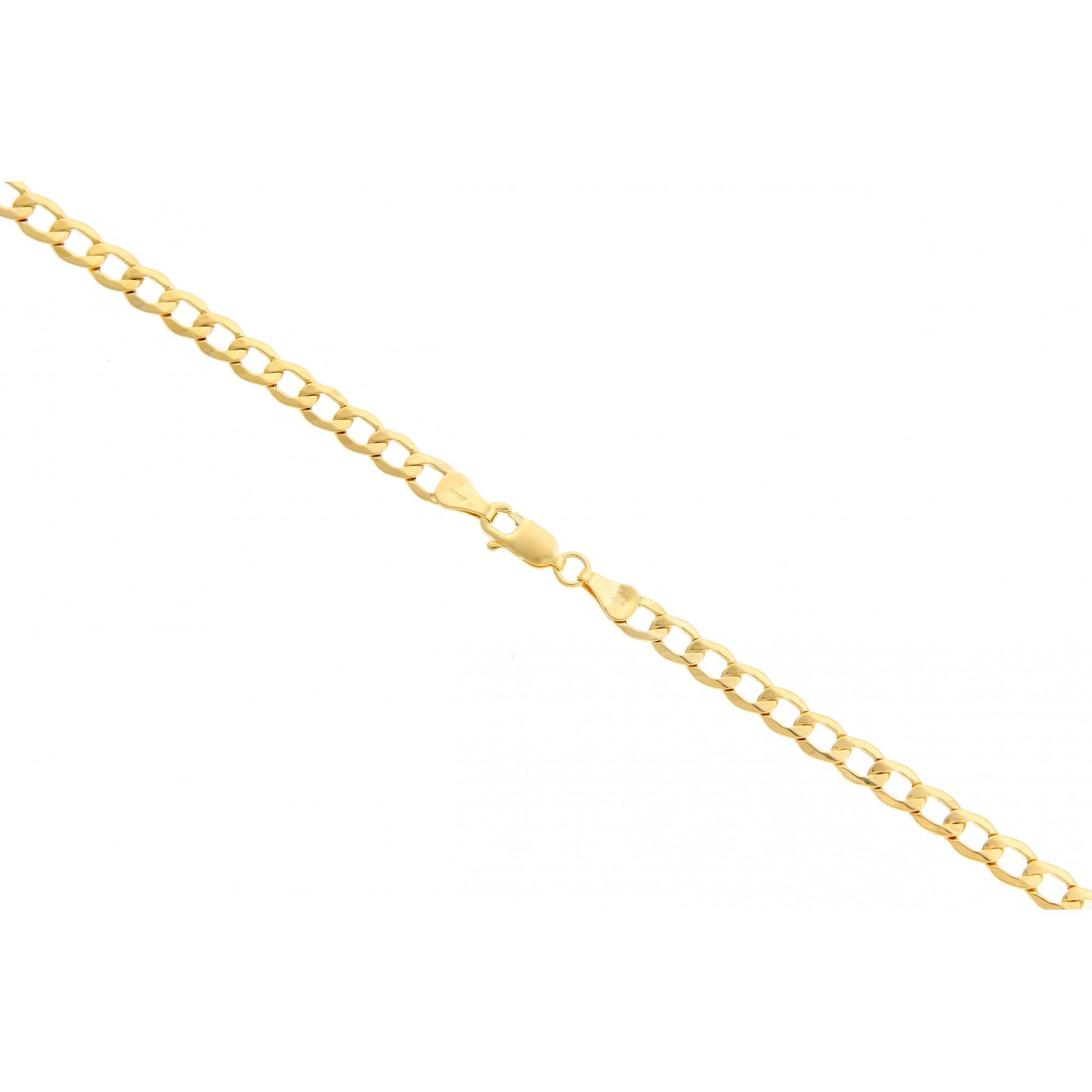 9ct Yellow Gold Hollow Curb Chain Weight of 6.5gr and 24 Inch Length By SPARKLD