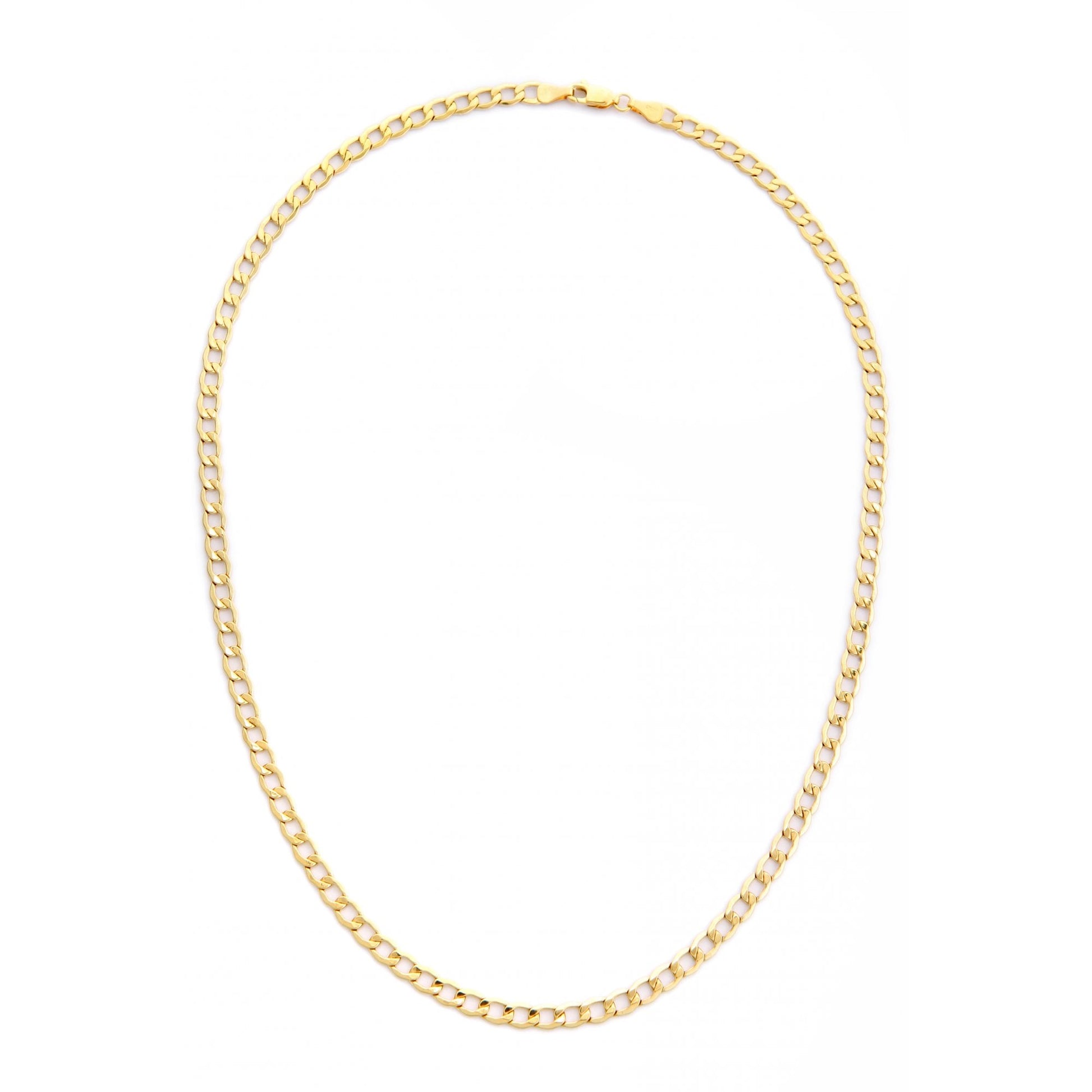 9ct Yellow Gold Hollow Curb Chain Weight of 6.5gr and 24 Inch Length By SPARKLD