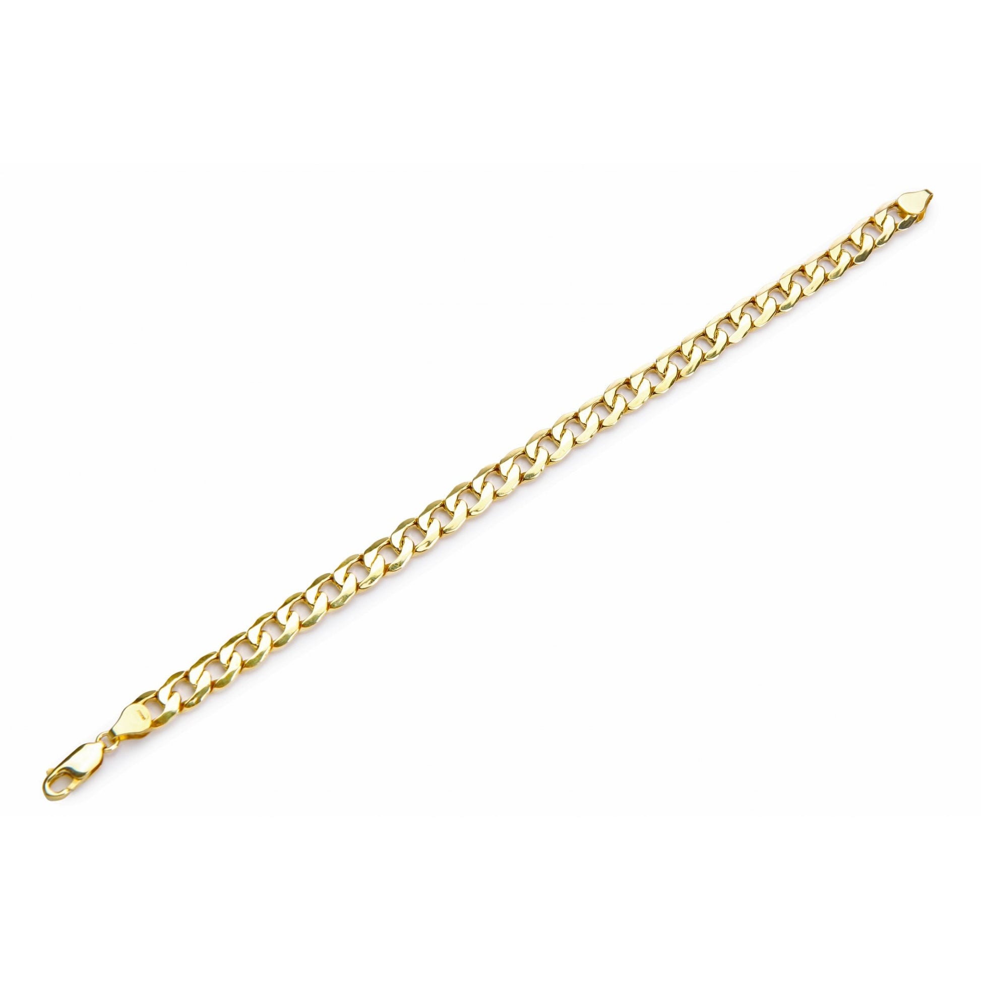 9ct Yellow Gold Hollow Curb Bracelet Weight of 6.6gr and 8.5 Inch Length By SPARKLD