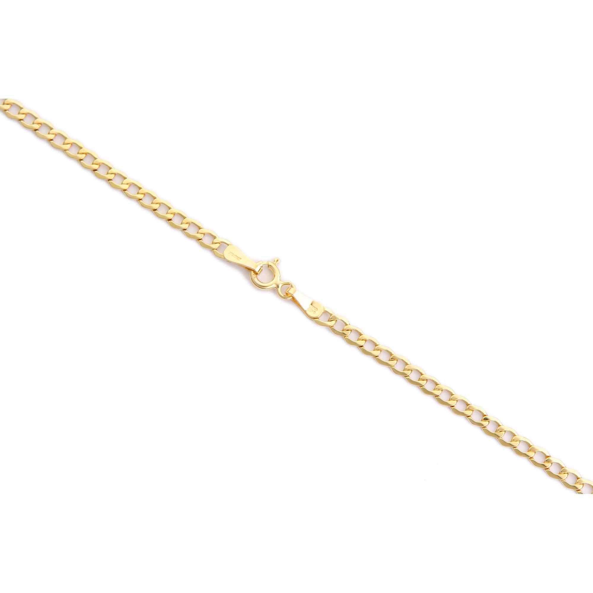 9ct Yellow Gold Hollow Curb Chain of Weight 2.8gr and 20 Inch Length By SPARKLD