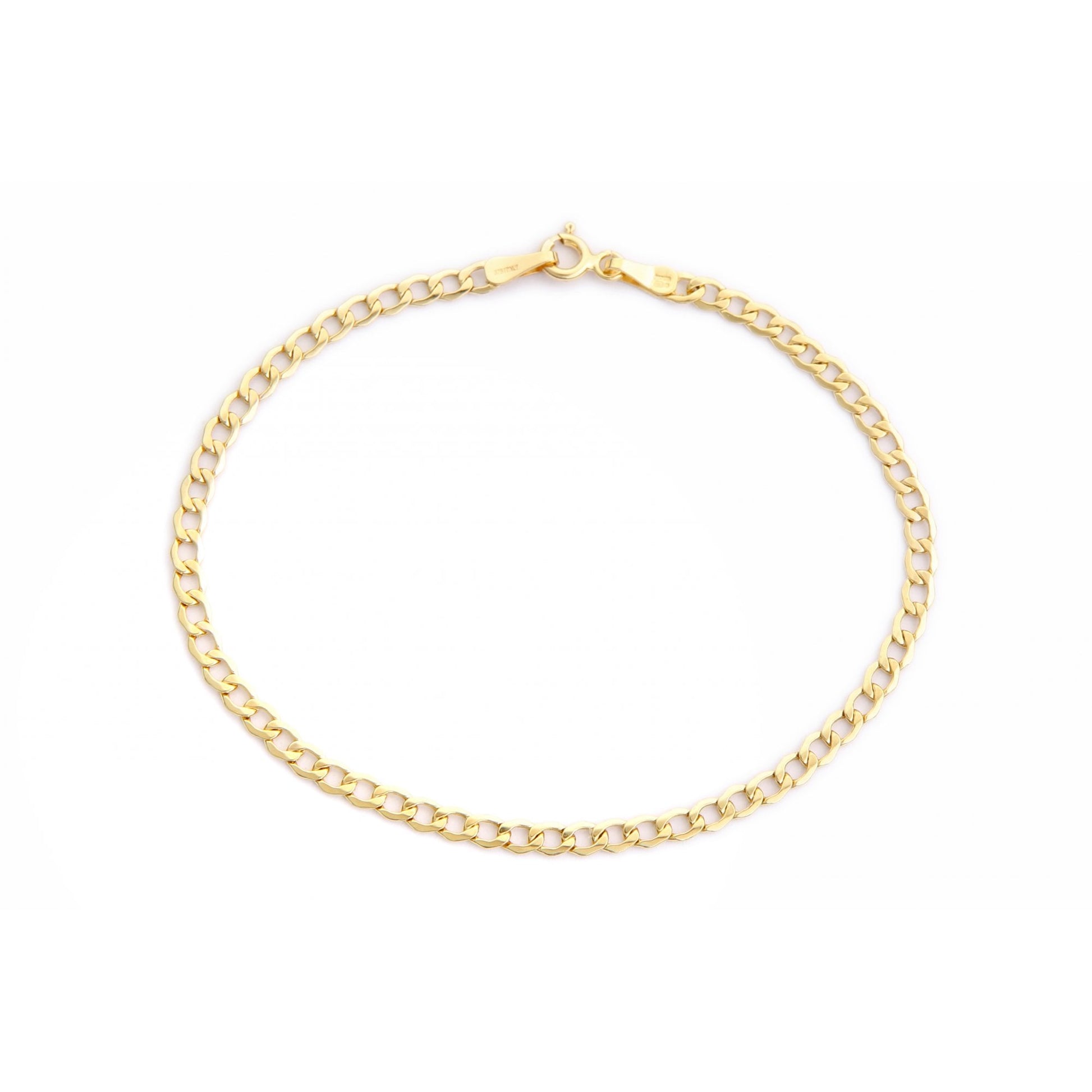 9ct Yellow Gold Hollow Curb Chain of Weight 2.8gr and 20 Inch Length By SPARKLD