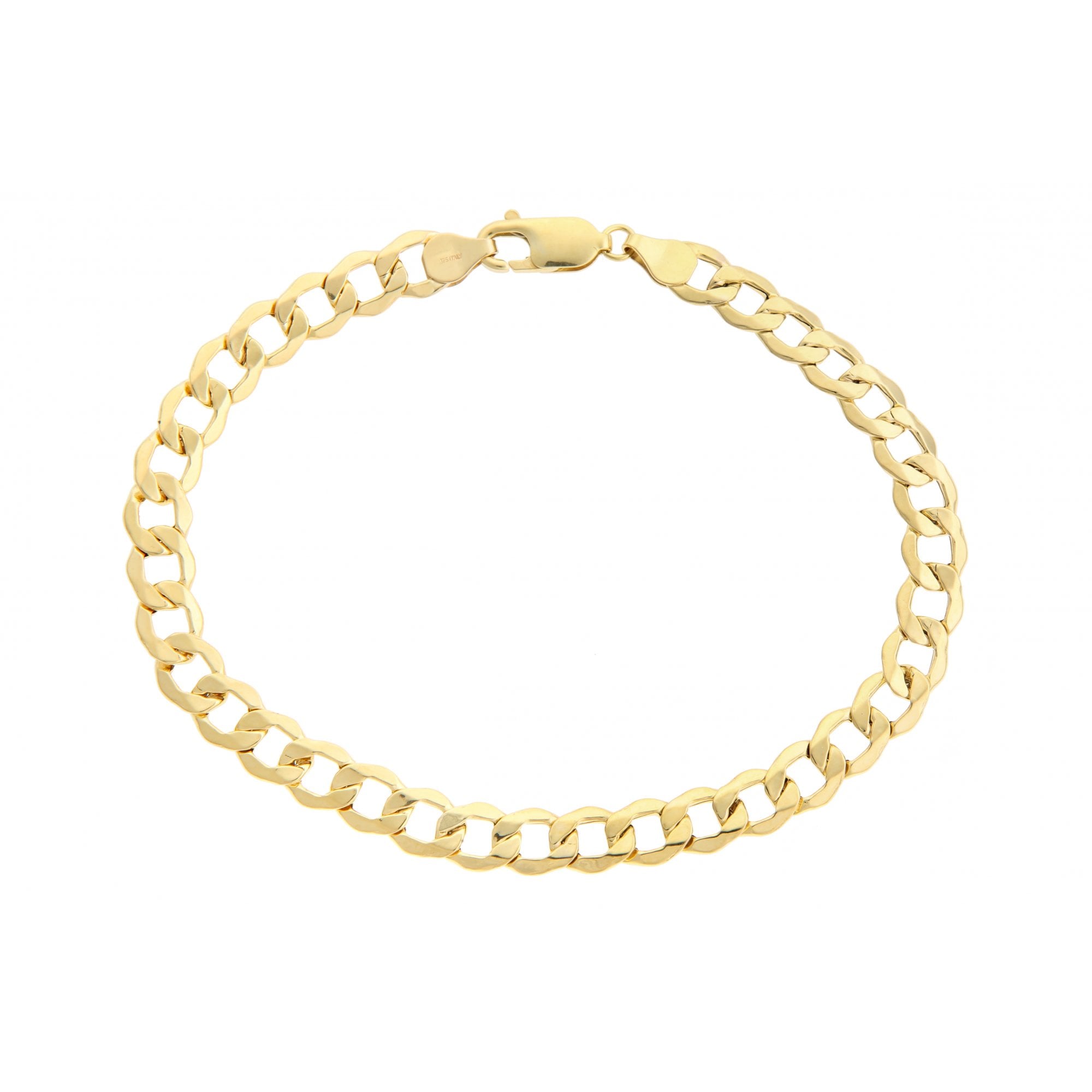 9ct Yellow Gold Hollow Curb Bracelet of Weight 5.3gr and 8.5 Inch Length By SPARKLD