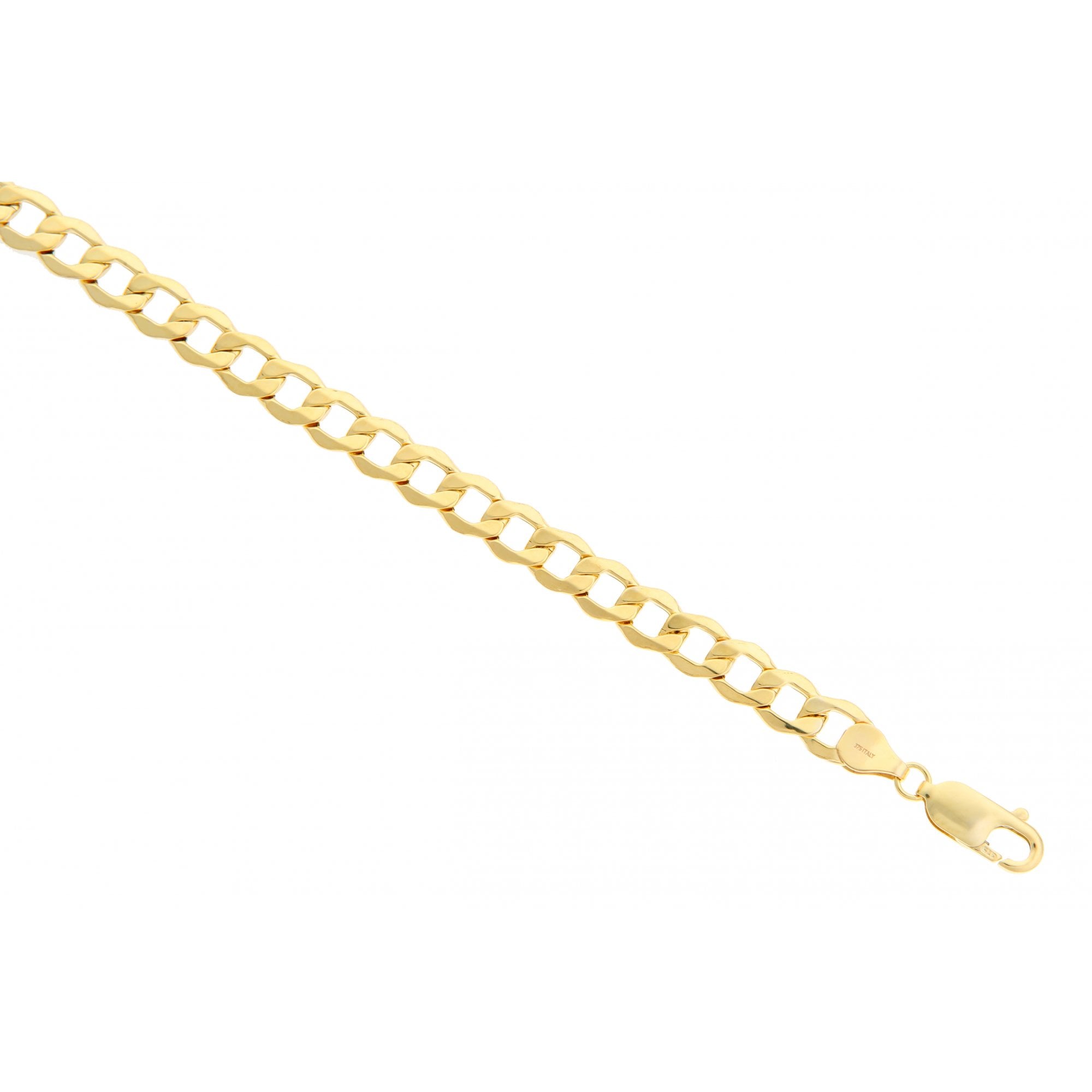9ct Yellow Gold Hollow Curb Bracelet of Weight 5.3gr and 8.5 Inch Length By SPARKLD