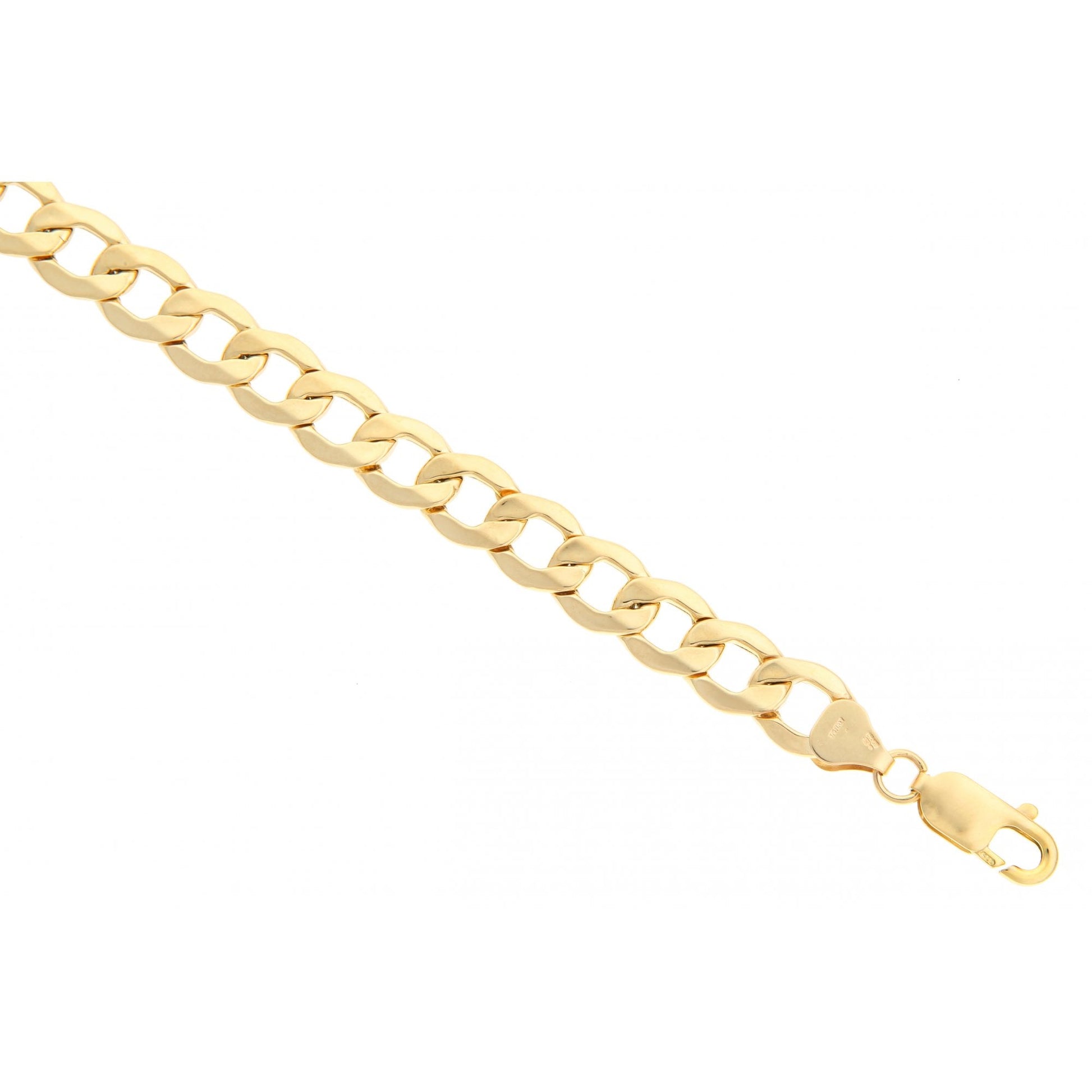 9ct Yellow Gold Hollow Curb Bracelet of Weight9.5gr and 8.5 Inch Length By SPARKLD