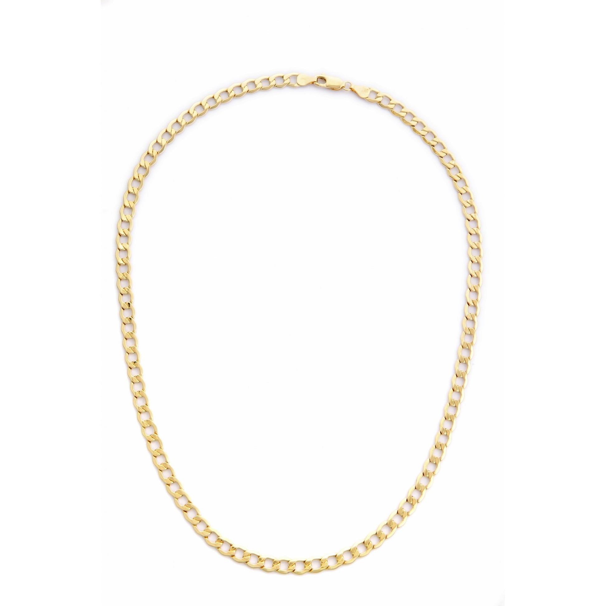 14ct Yellow Gold Hollow Curb Chain weight of 10.2gr and '20 Inch Length By SPARKLD