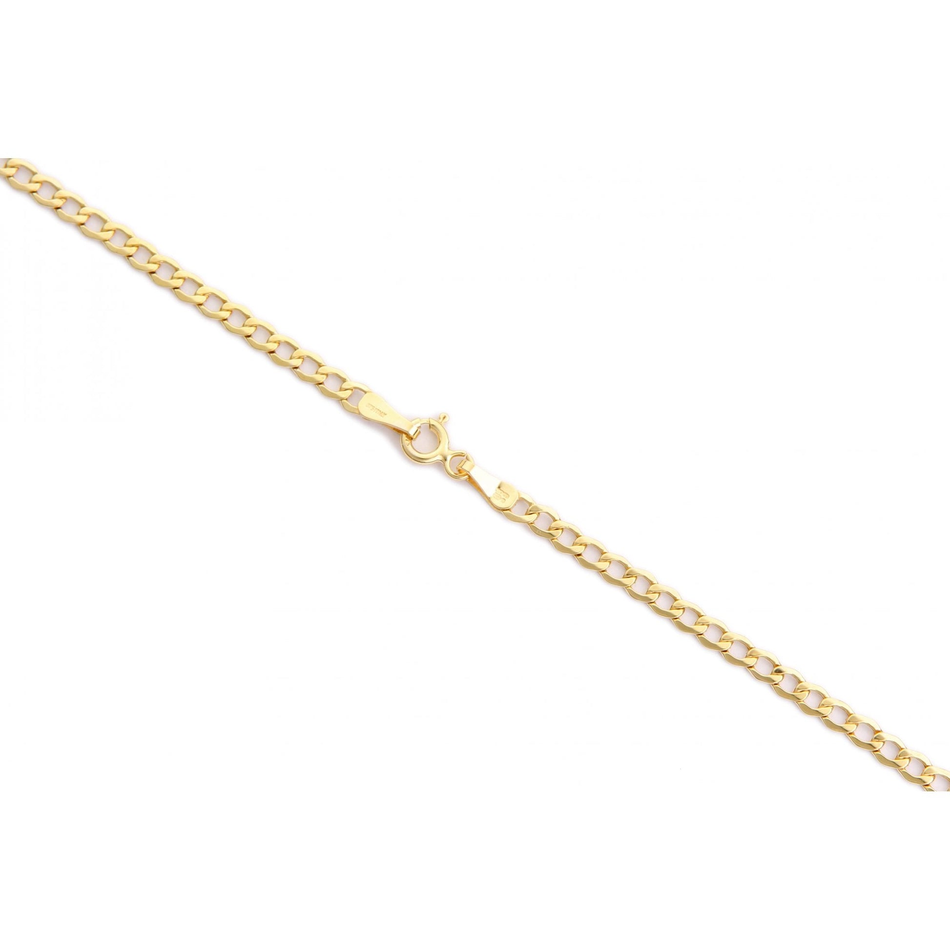 14ct Yellow Gold Hollow Curb Chain Weight of 3gr and 18 Inch Length By SPARKLD