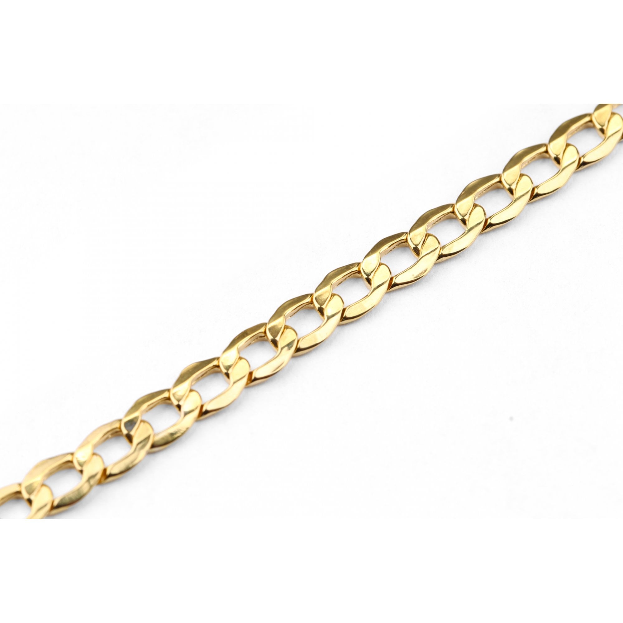 14ct Yellow Gold Hollow Curb Chain Weight of 6.1gr and 18 Inch Length By SPARKLD