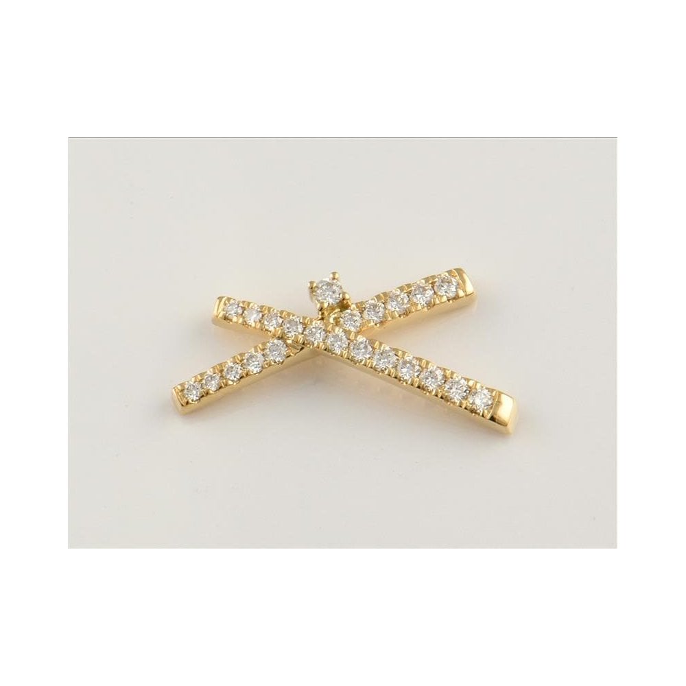 18ct Yellow Gold Diamond Kiss Pendant 0.17ct