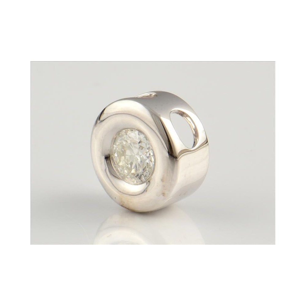 Bespoke 18ct White Gold Diamond Solitaire Pendant 0.35ct