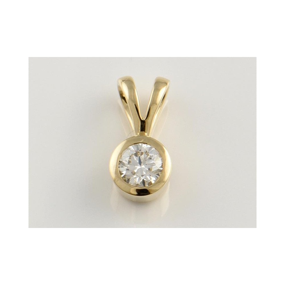 9ct Yellow Gold Diamond Solitaire Pendant 0.33ct
