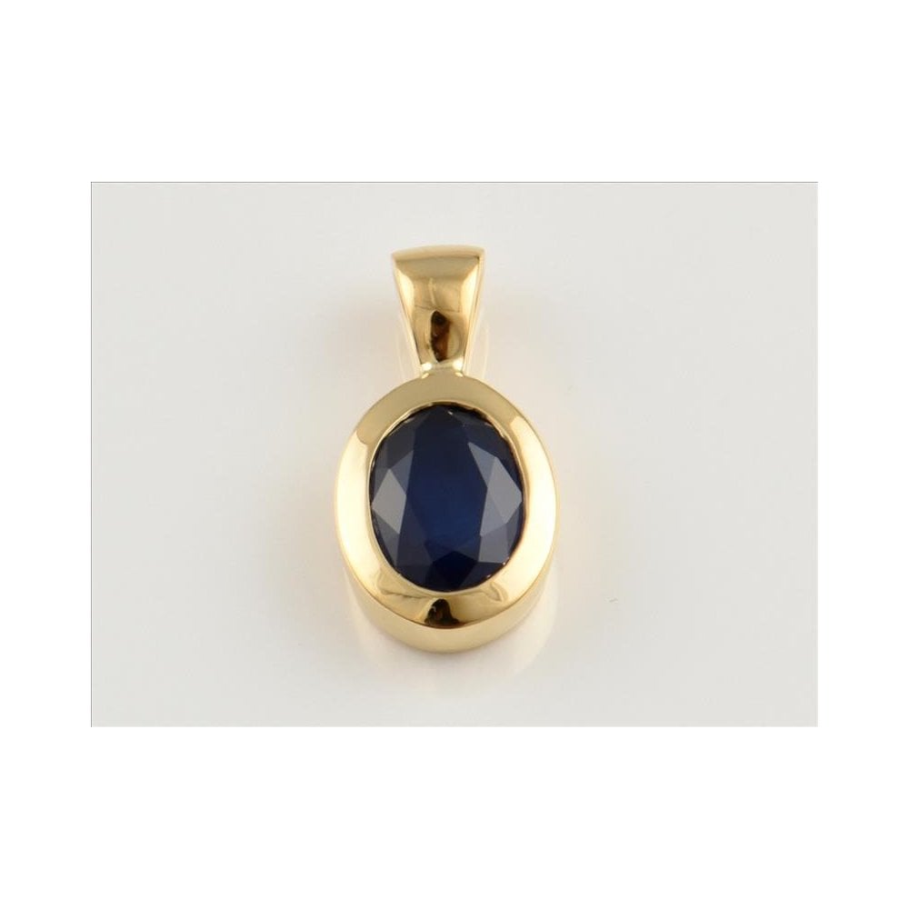 18ct Yellow Gold Single Stone Sapphire Pendant 1.34ct