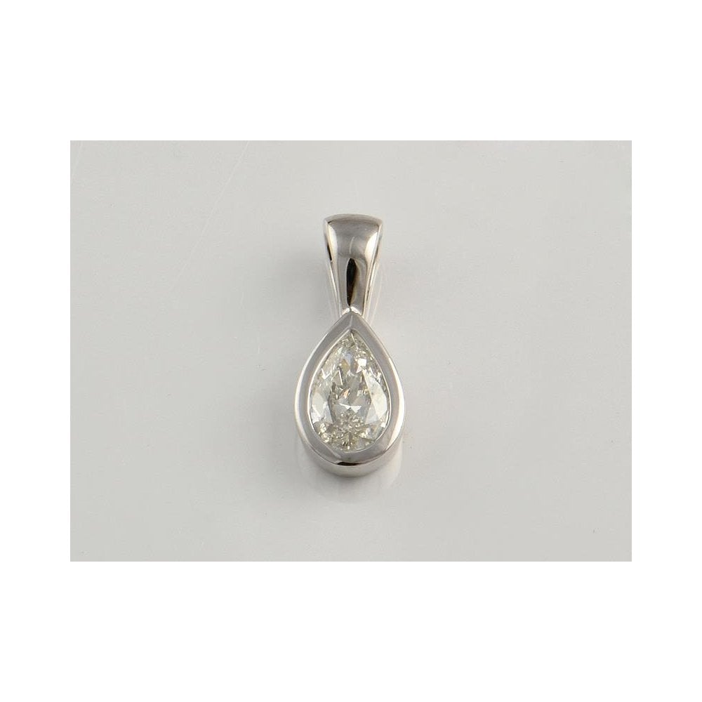 18ct White Gold Diamond Teardrop Pendant 0.50ct
