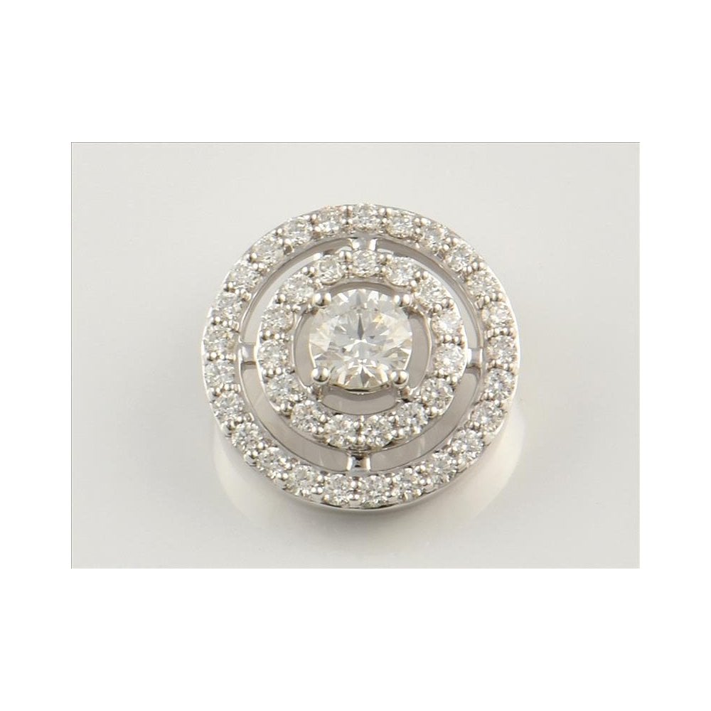 9ct White Gold GIA Certificated Diamond Fancy Cluster Pendant 0.76ct