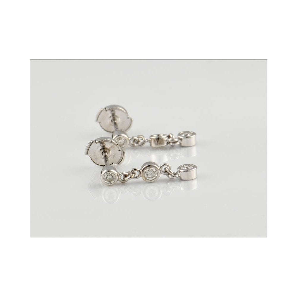 9ct White Gold Diamond Drop Earrings 0.39ct
