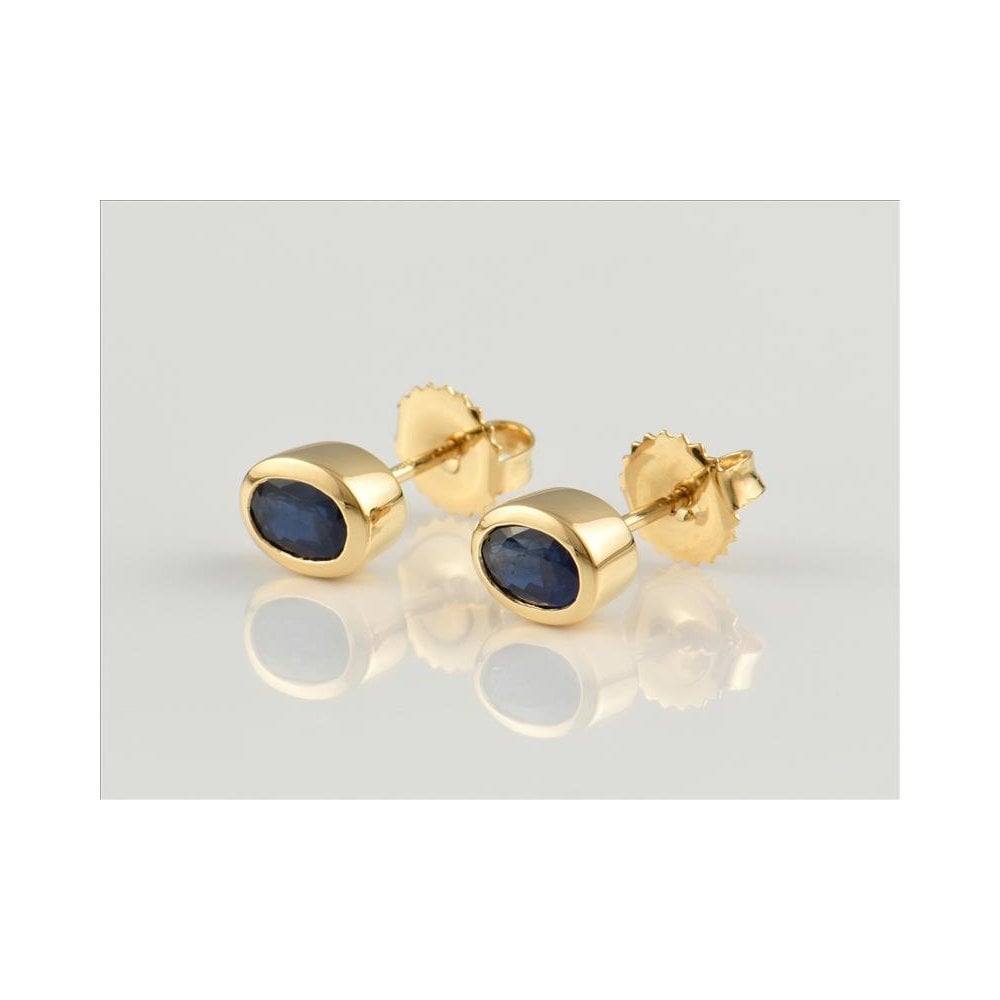 18ct Yellow Gold Sapphire Stud Earrings 1.32ct