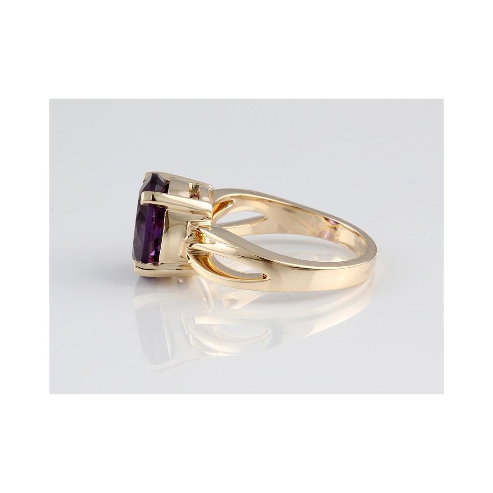 9ct Yellow Gold Single Stone Amethyst Ring 3.34ct
