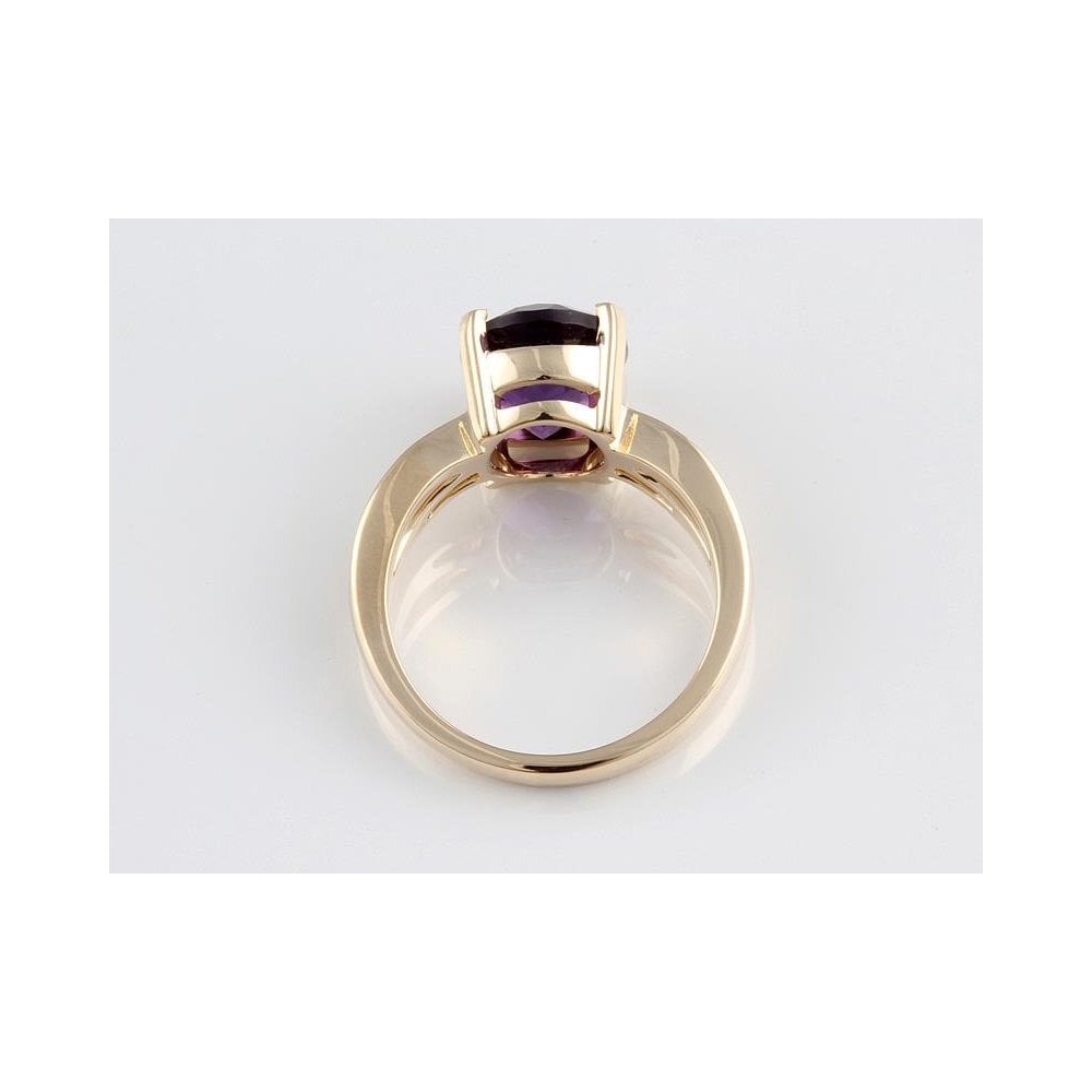 9ct Yellow Gold Single Stone Amethyst Ring 3.34ct