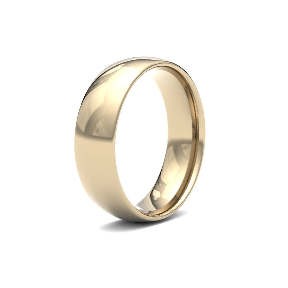 18ct Yellow Gold 6mm Finesse Court Profile Mirror Finish Wedding Ring