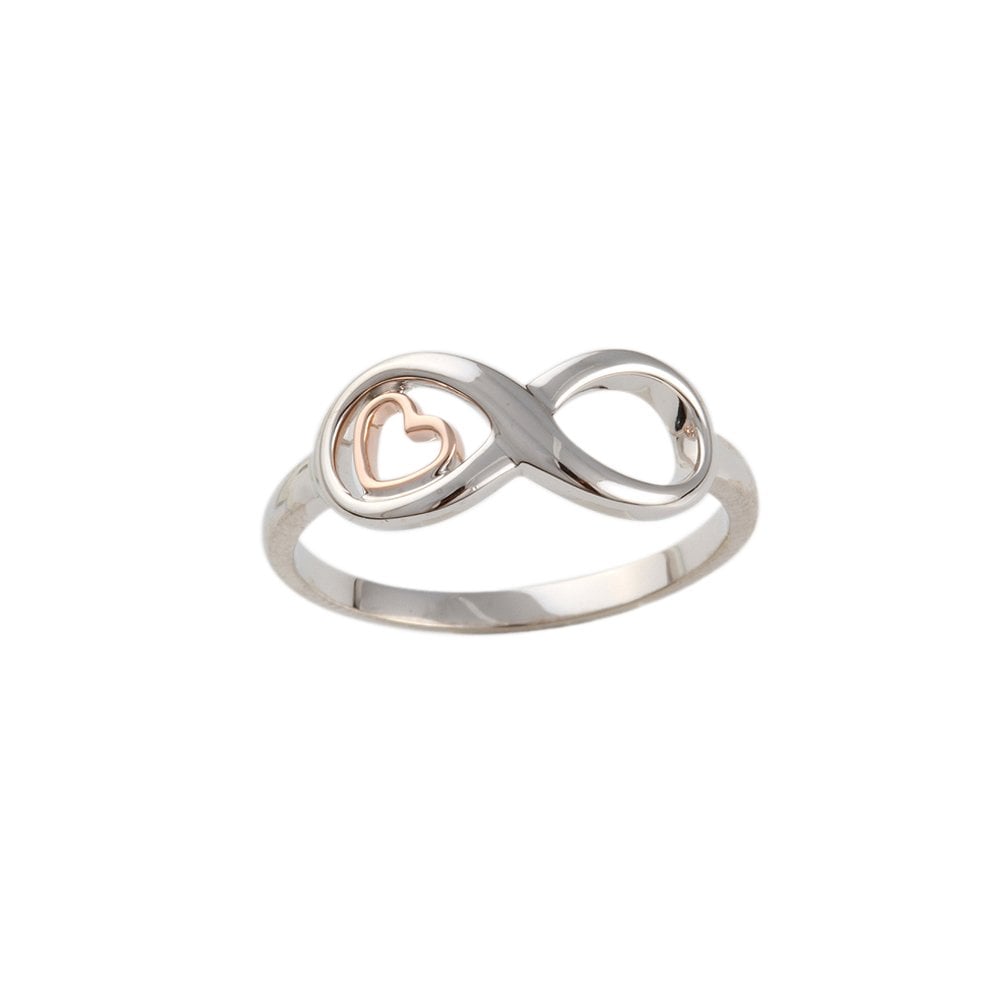 9ct Rose and White Gold Infinity Ring