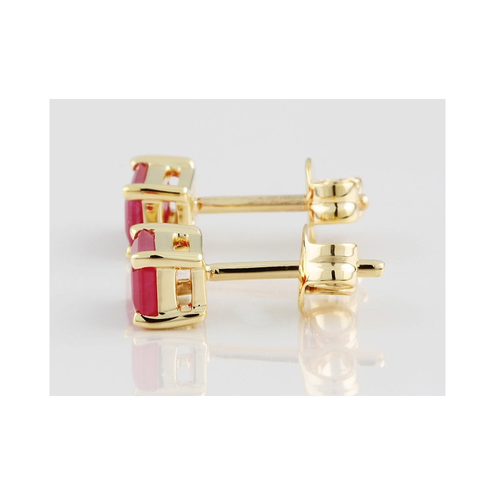9ct Yellow Gold Ruby Earrings