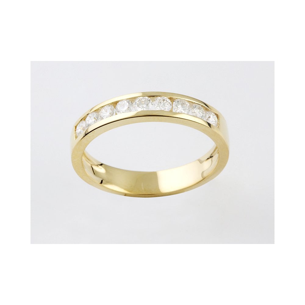 9ct Yellow gold Half Eternity Ring 0.50ct