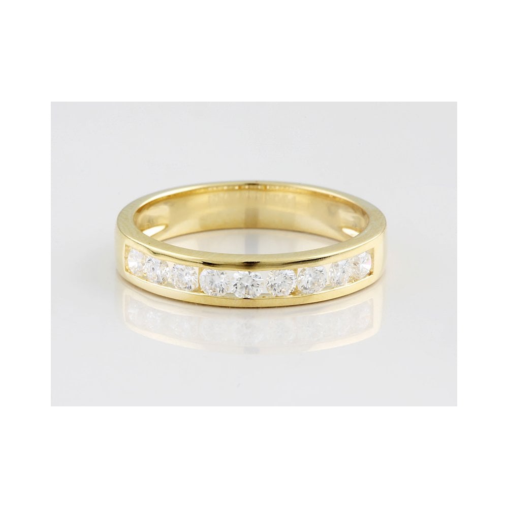 9ct Yellow gold Half Eternity Ring 0.50ct