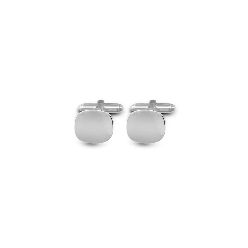 925 Silver Cushion Heavyweight Cufflink With Swivel Back