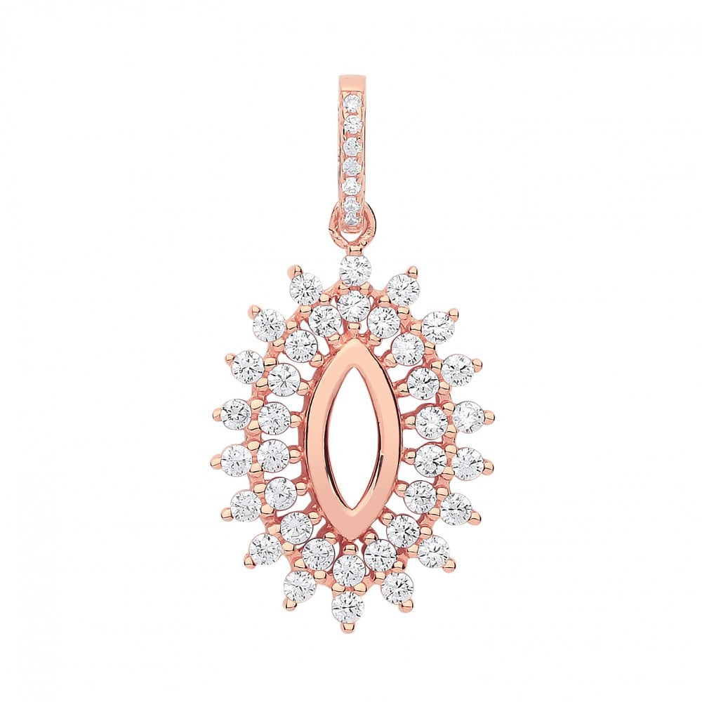 Rose Gold CZ Claw Set Pendant