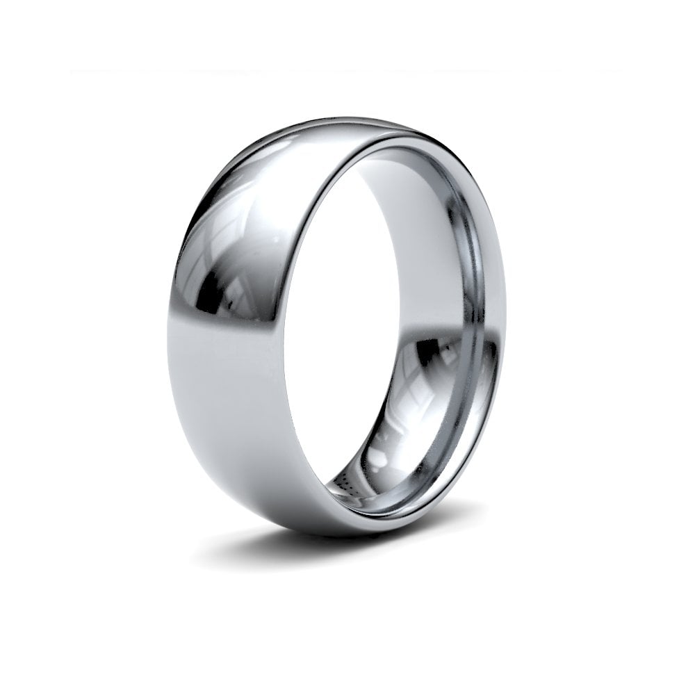 Palladium Classic Court Profile 7mm Mirror Finish Wedding Ring