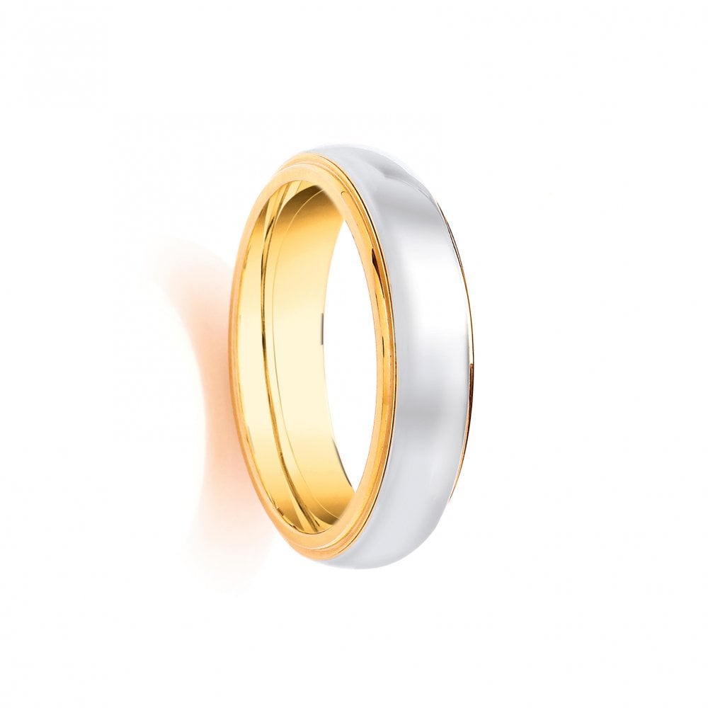 18ct Yellow and White Fancy 6mm Wedding Ring