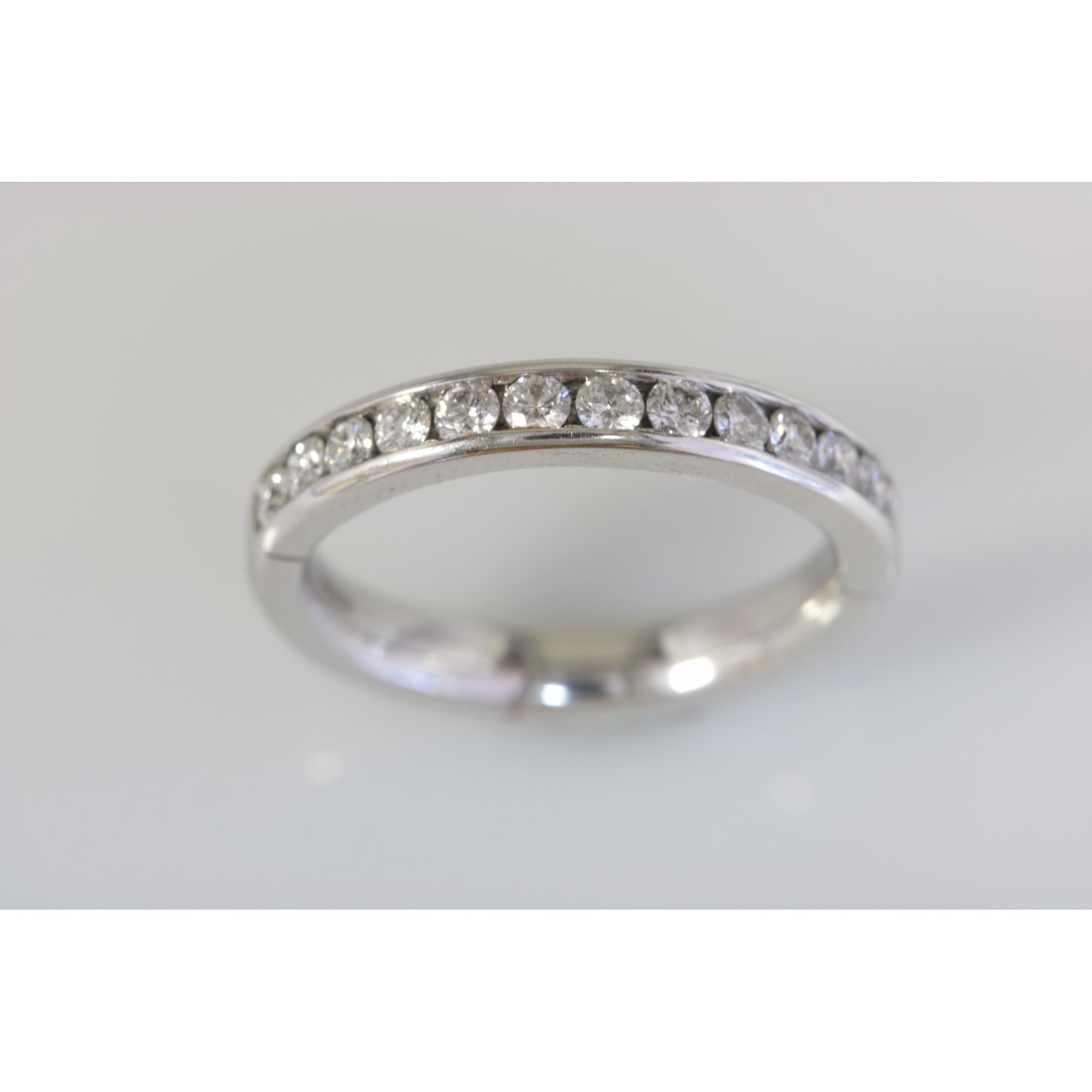 9ct White Gold Channel Set Diamond Half Eternity Ring 0.56ct
