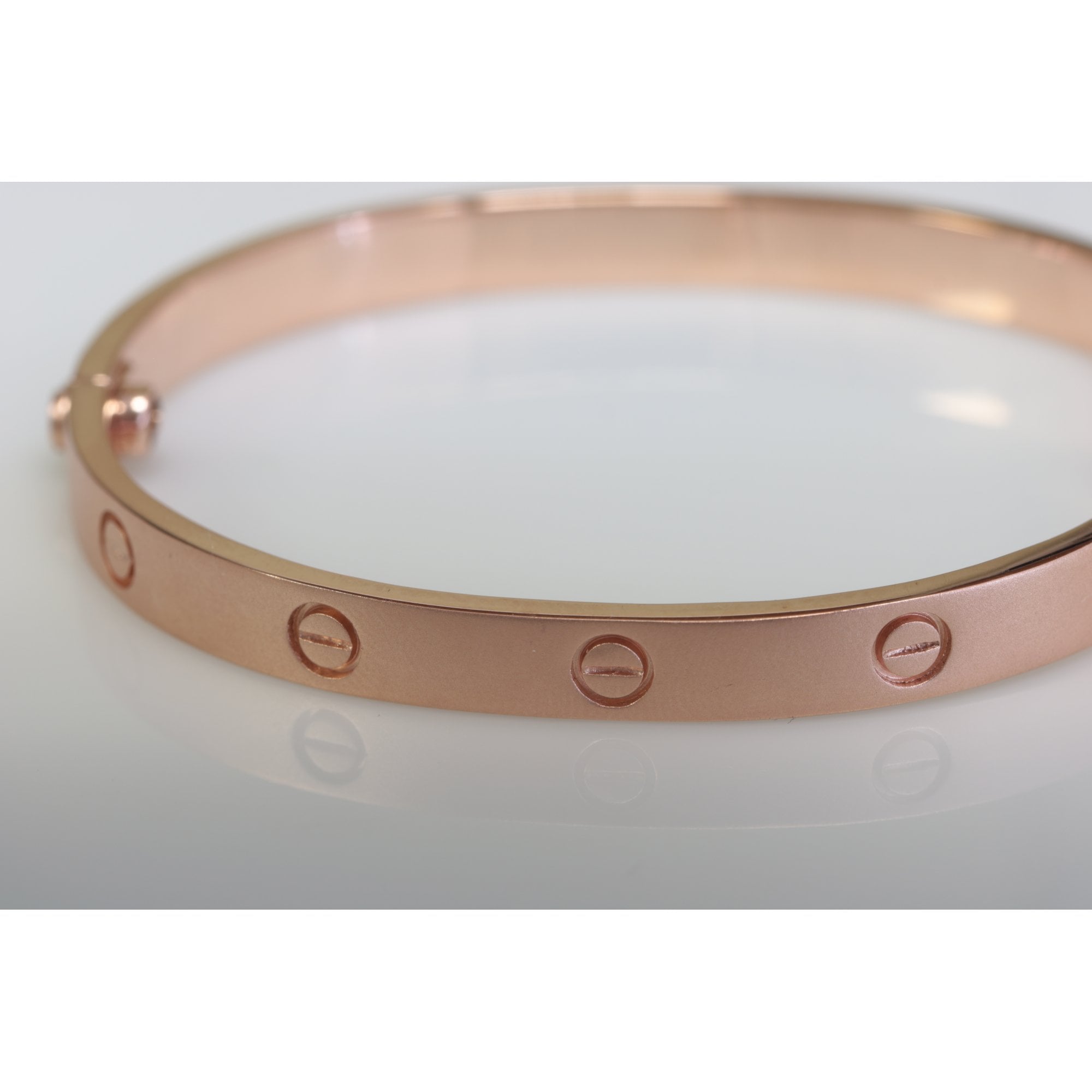 9ct Rose Gold Matt Finish Screw Bangle
