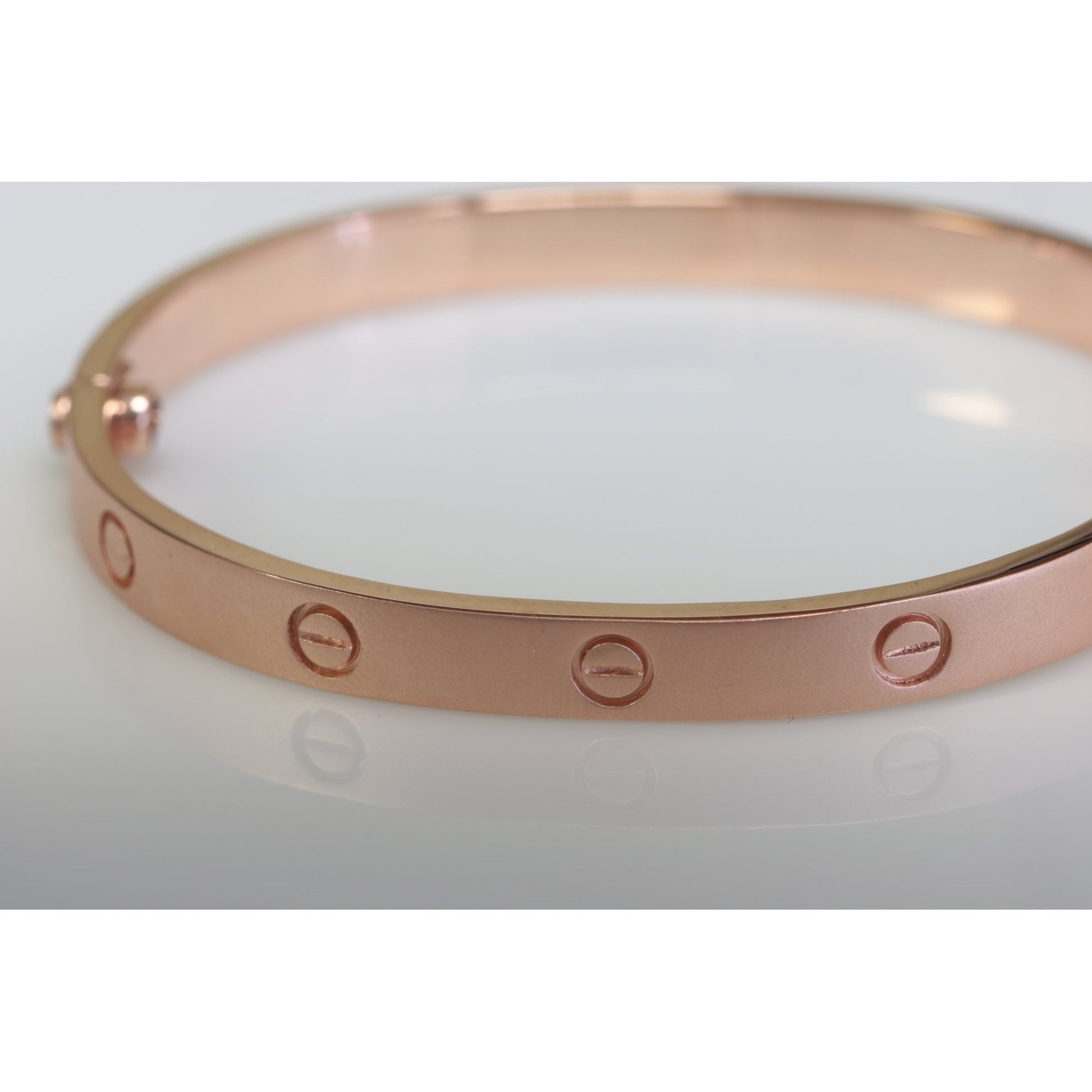 9ct Rose Gold Matt Finish Screw Bangle