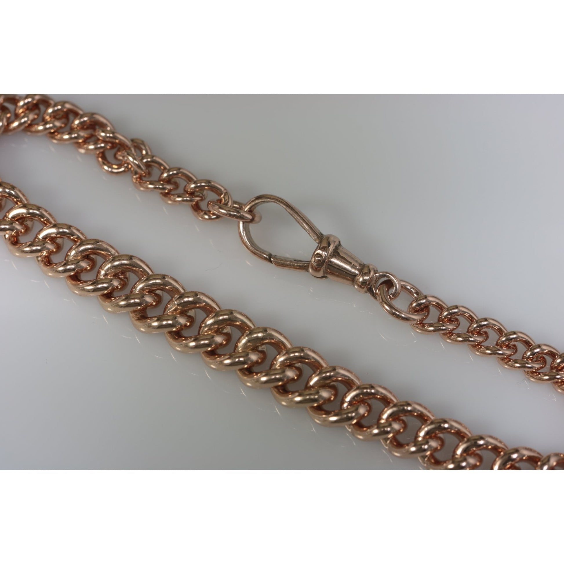 9ct Rose Gold Graduating Curb Bracelet with Swivel Fitting.