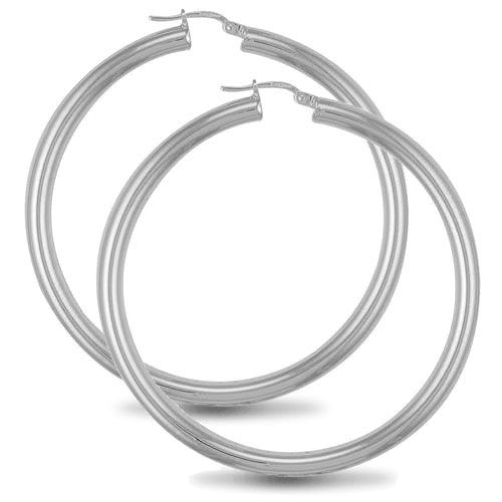 925 Silver Polished Hoop Earrings