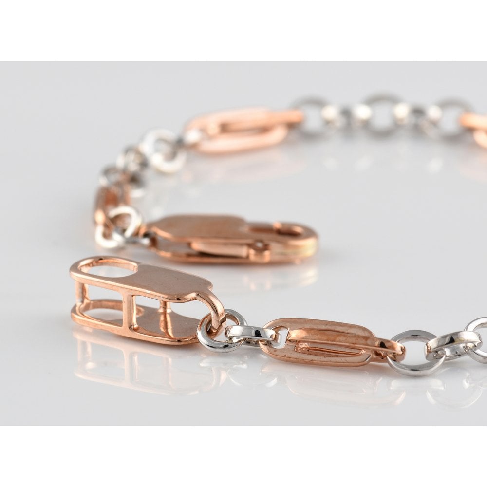 9ct Rose And White Gold Fancy Bracelet