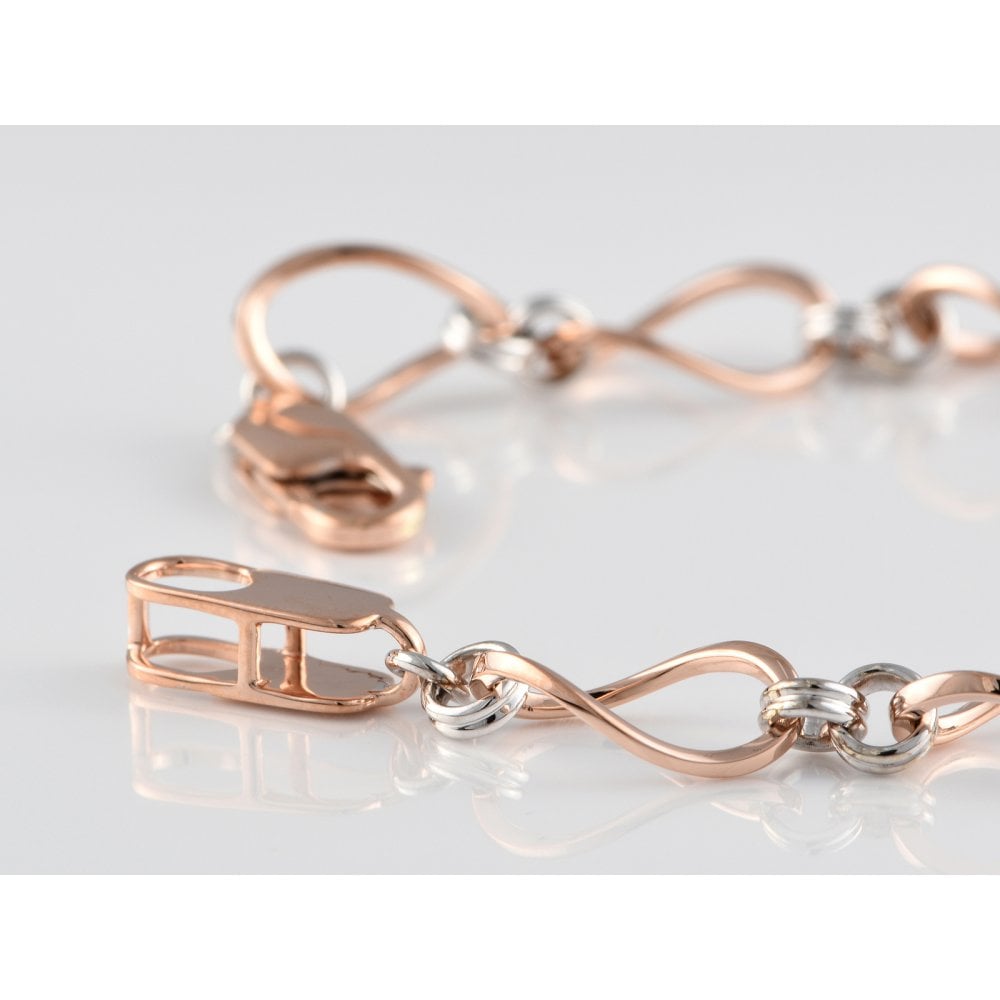 9ct Rose And White Gold Fancy Bracelet