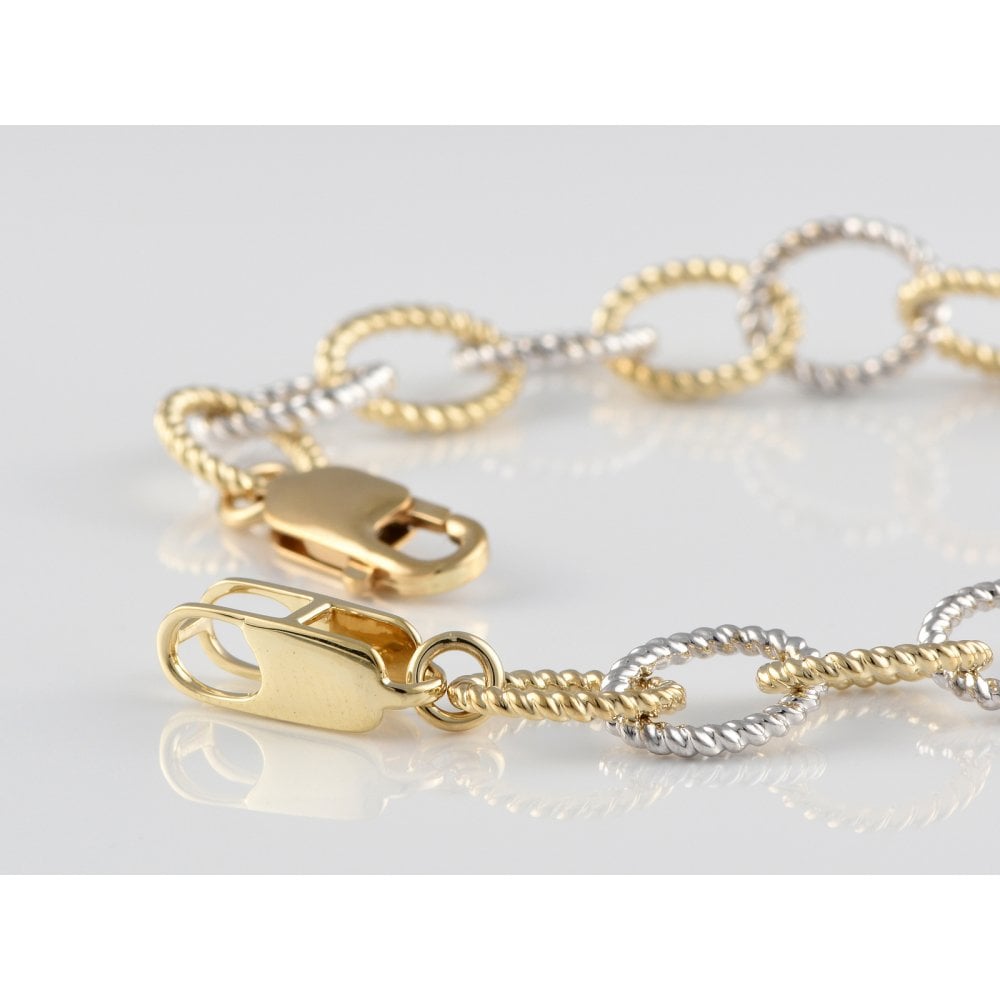9ct Yellow And White Gold Fancy Bracelet