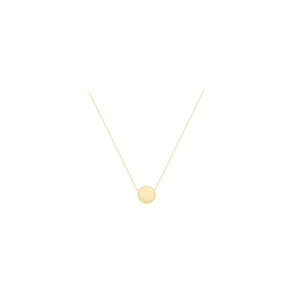 9ct Round Disk Necklace