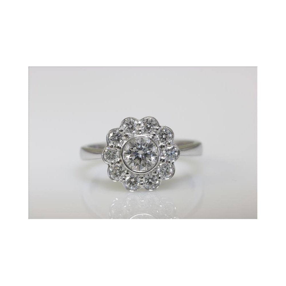9ct White Gold Laboratory Grown Diamond Cluster Ring ��1.02ct