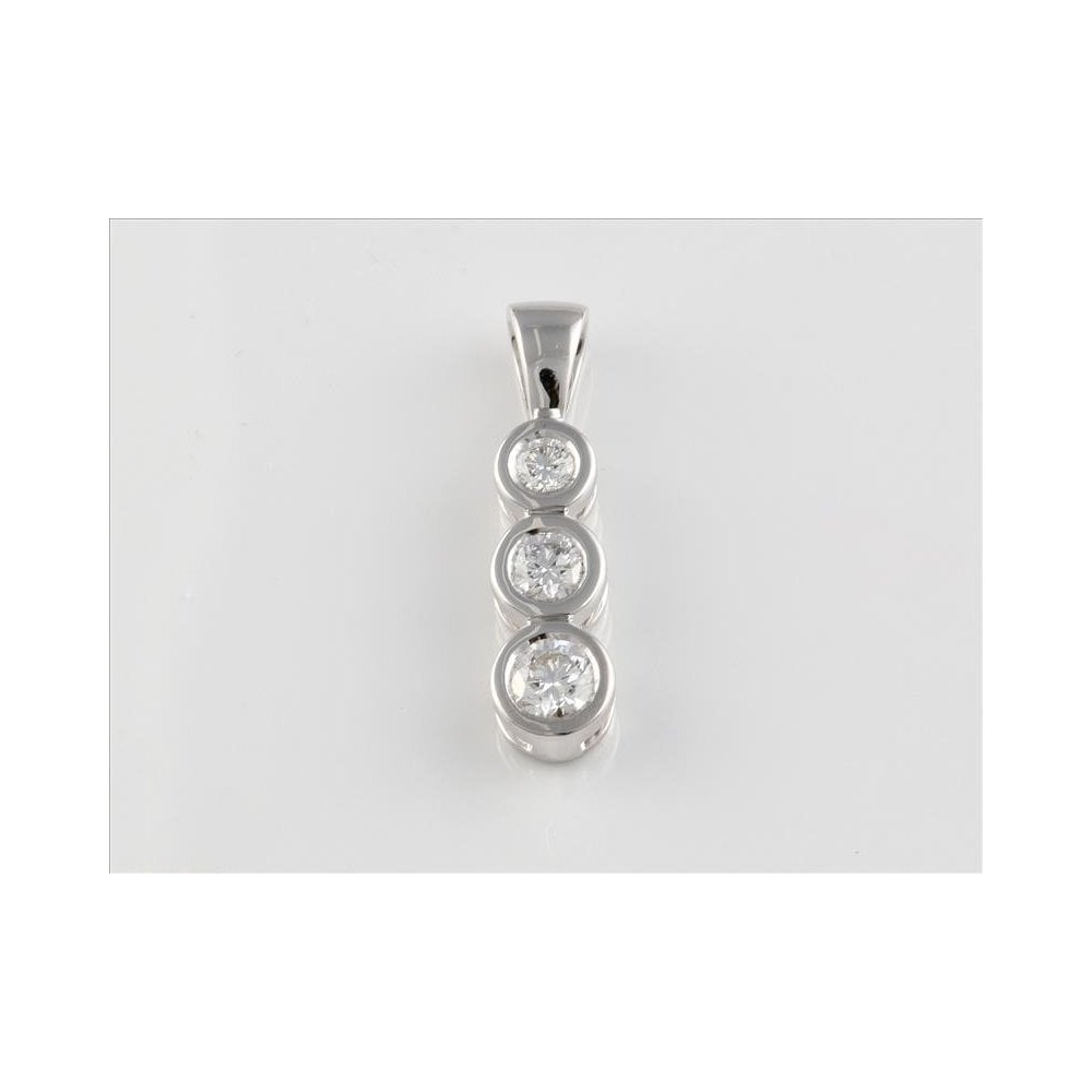 9ct White Gold Rub-Over Set Laboratory Grown Diamond Pendant