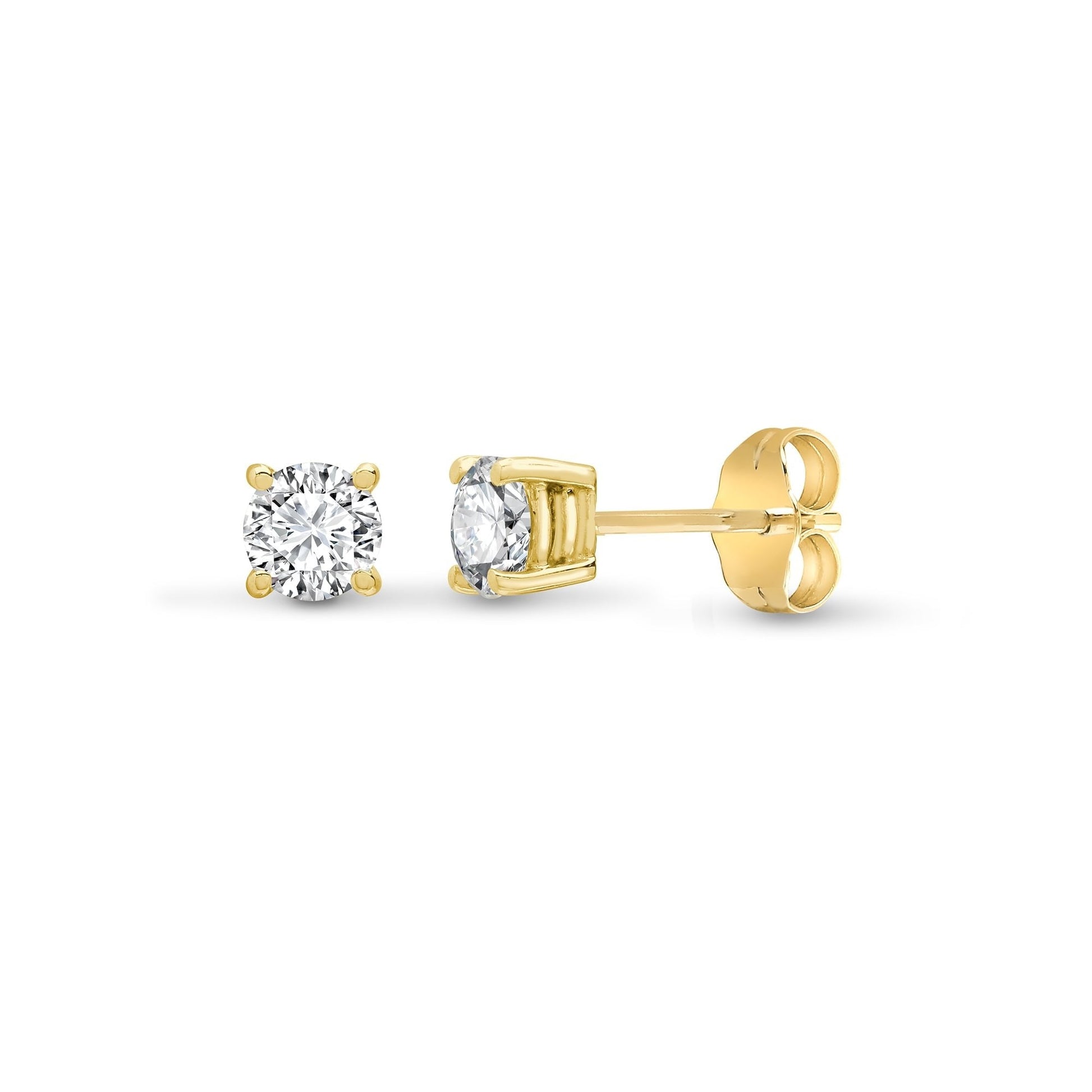18ct Yellow Gold 1ct Lab Grown Claw Set earrings