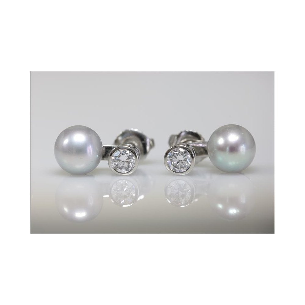 Platinum Pearl And Diamond 0.51ct Drop Earrings