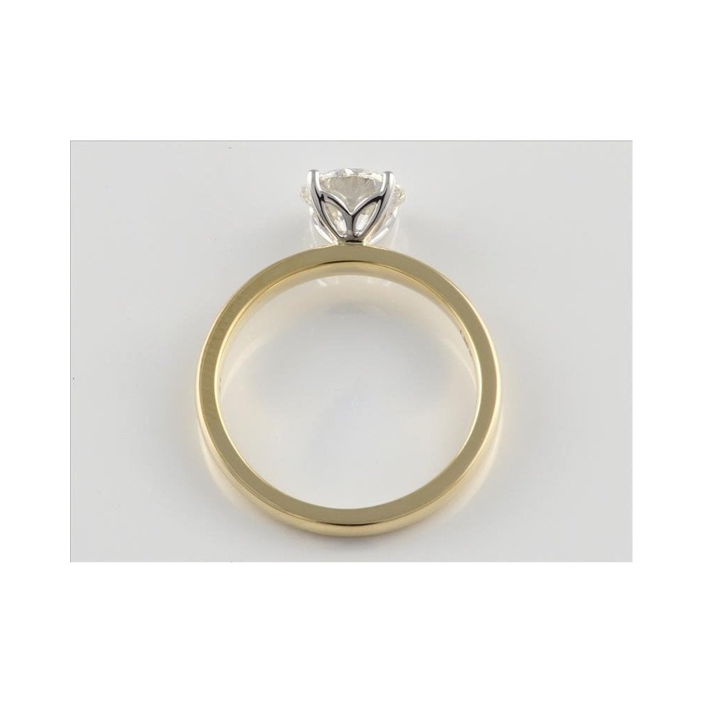 9ct Yellow and White Gold Artisan laboratory Grown Diamond Solitaire Ring