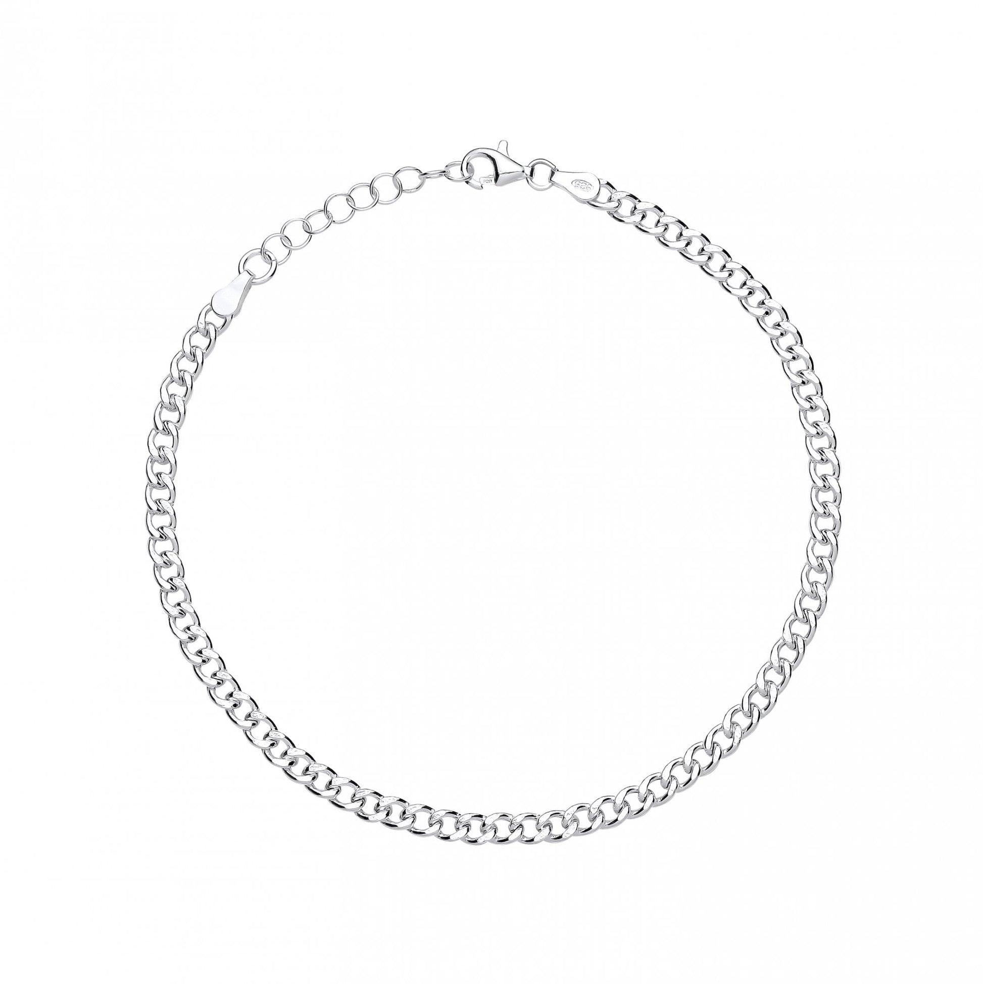 Silver Plated 10" Curb Anklet