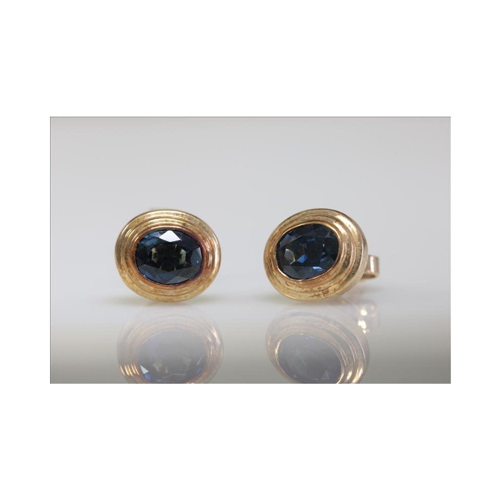 9ct Yellow Gold Sapphire Earrings